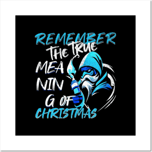 Remember The True Meaning Of Chrstmas, Santa Waving, Christmas Santa Gift Posters and Art